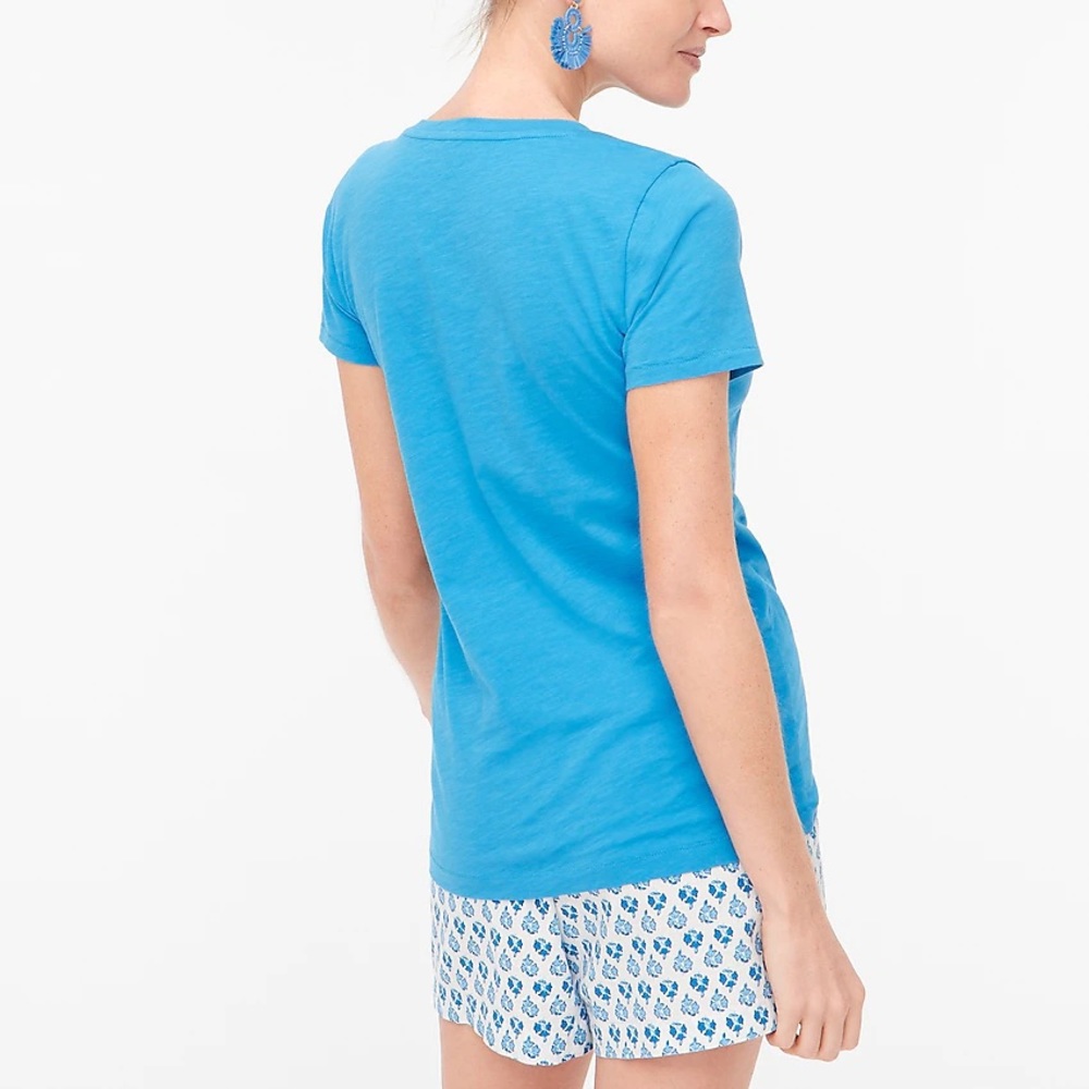 J. CREW Vintage Cotton Tee V-Neck Short Sleeve  Calm Surf T-Shirt NWT - Picture 6 of 12